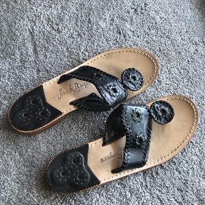 Jack Rogers black leather sandal